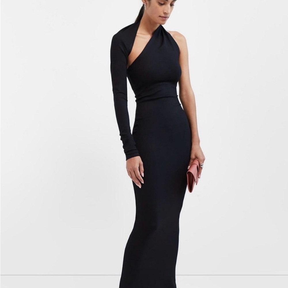 Marcella Elegant One-Shoulder Black Dress